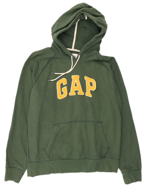 Męski sweter z kapturem i grafiką Gap XL, zielony, bawełniany