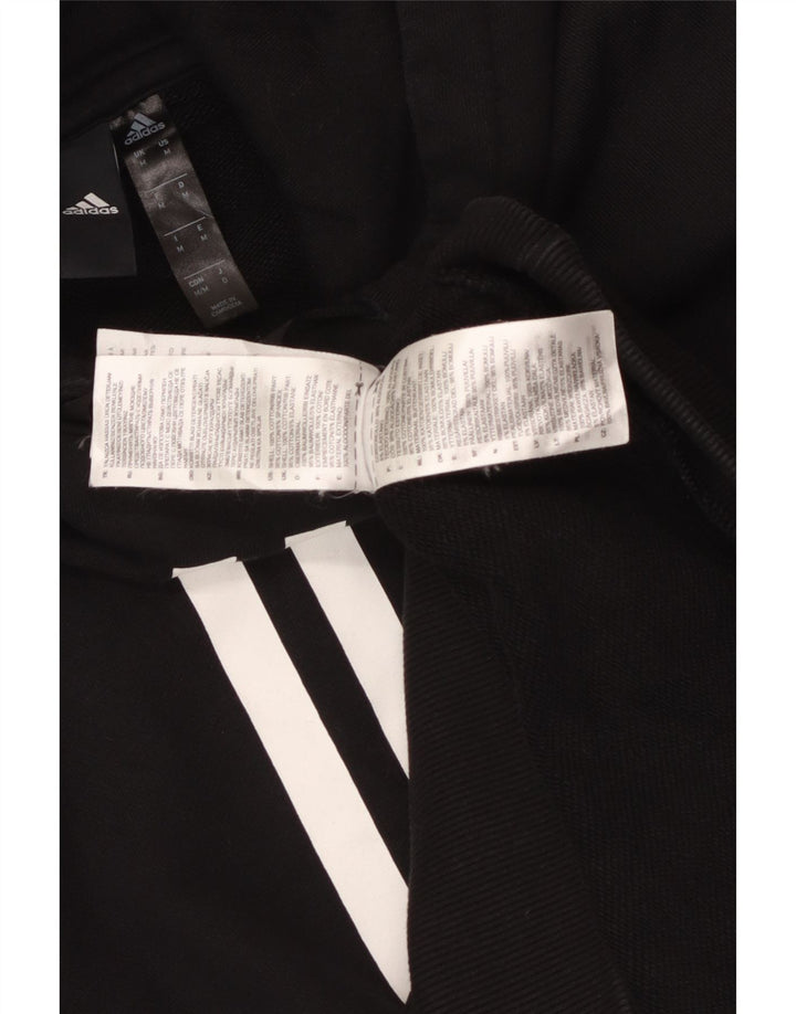 Męski sweter z kapturem ADIDAS, średni czarny, bawełniany