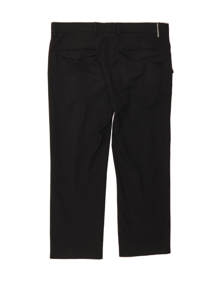 TRUSSARDI Womens Straight Chino Trousers W38 L29 Black Polyester Vintage Trussardi and Second-Hand Trussardi from Messina Hembry 