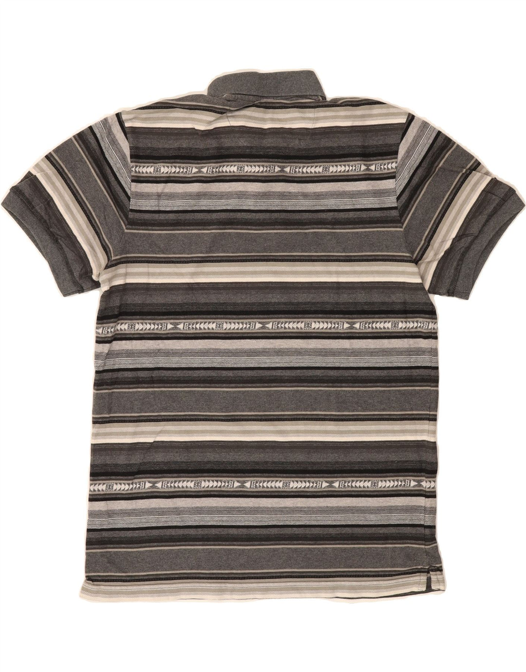 CHAPS Mens Polo Shirt Medium Grey Striped Cotton Vintage Chaps and Second-Hand Chaps from Messina Hembry 