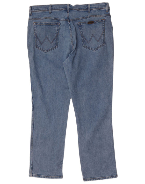 Męskie jeansy Wrangler o prostym kroju W40 L30, niebieskie, bawełniane