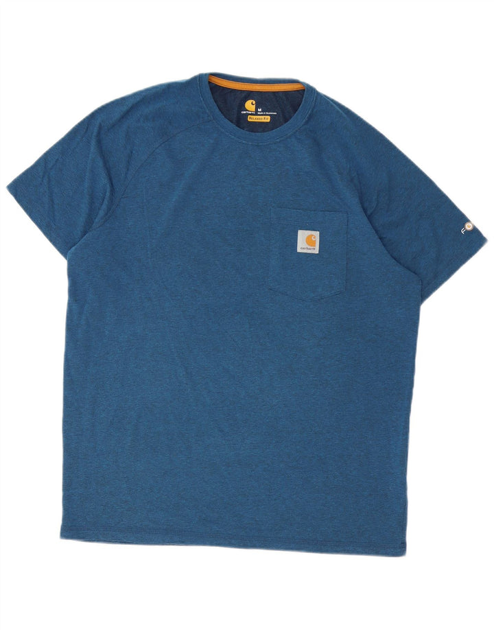 Męski T-shirt CARHARTT o swobodnym kroju, średni niebieski, poliester