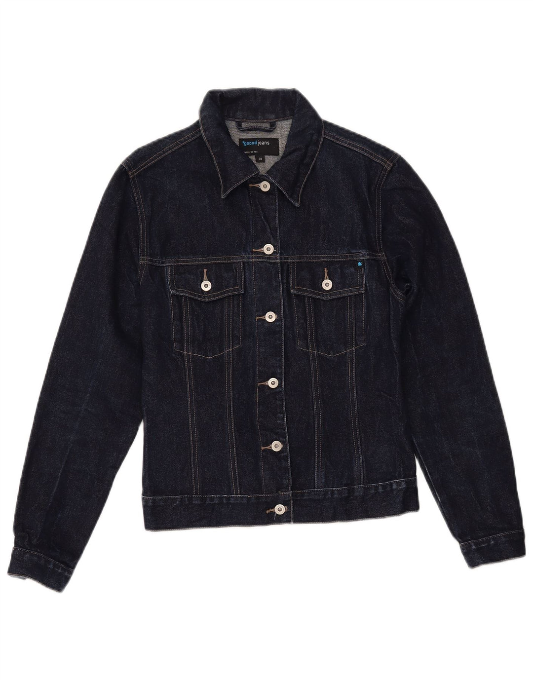 Damska kurtka dżinsowa VINTAGE EU 38, średnia, granatowa, bawełniana