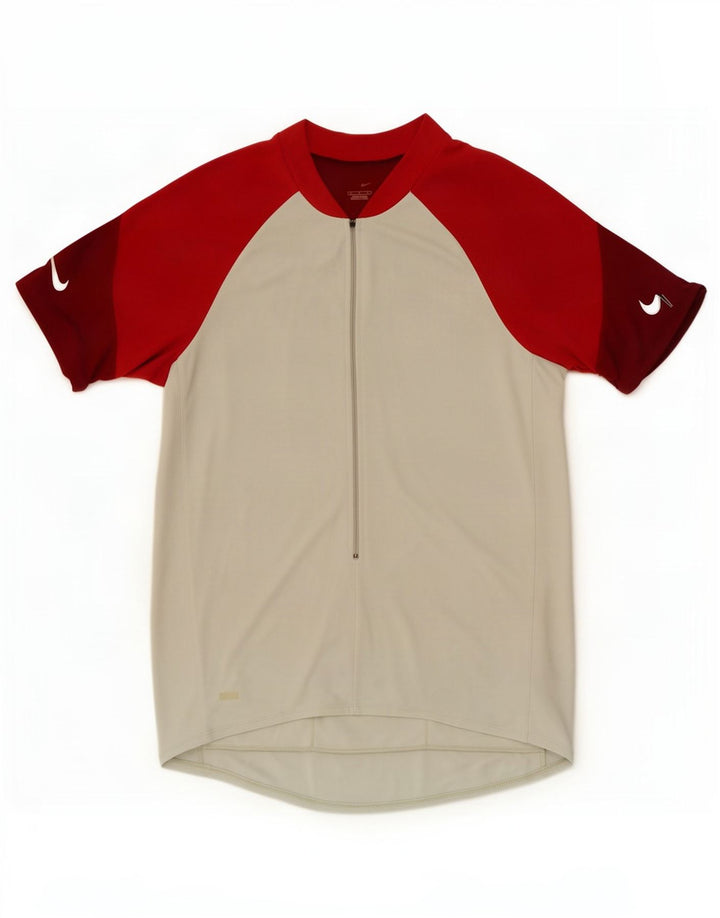 Męski T-shirt Nike z zamkiem błyskawicznym, duży, szary poliester z blokami kolorów