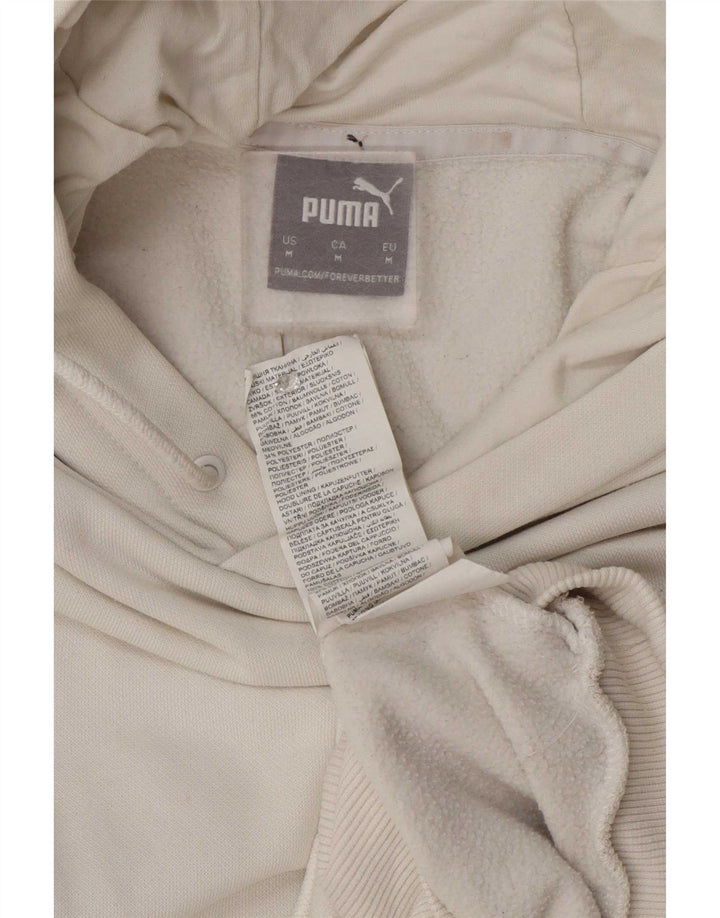 Męski sweter z kapturem Puma z grafiką, bawełniany, średniej wielkości, w kolorze białym