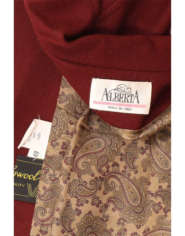Vintage damska marynarka oversize z rękawem 3/4 IT 49 XL, burgundowa