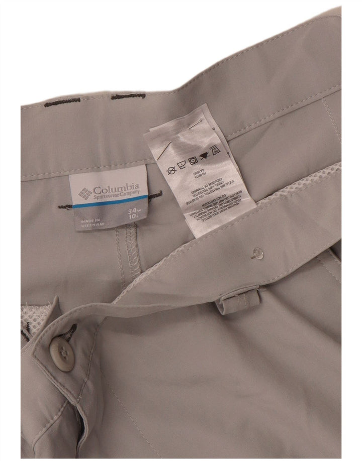 Męskie spodenki cargo Columbia Omni-Shield W34, duże, szare, poliestrowe