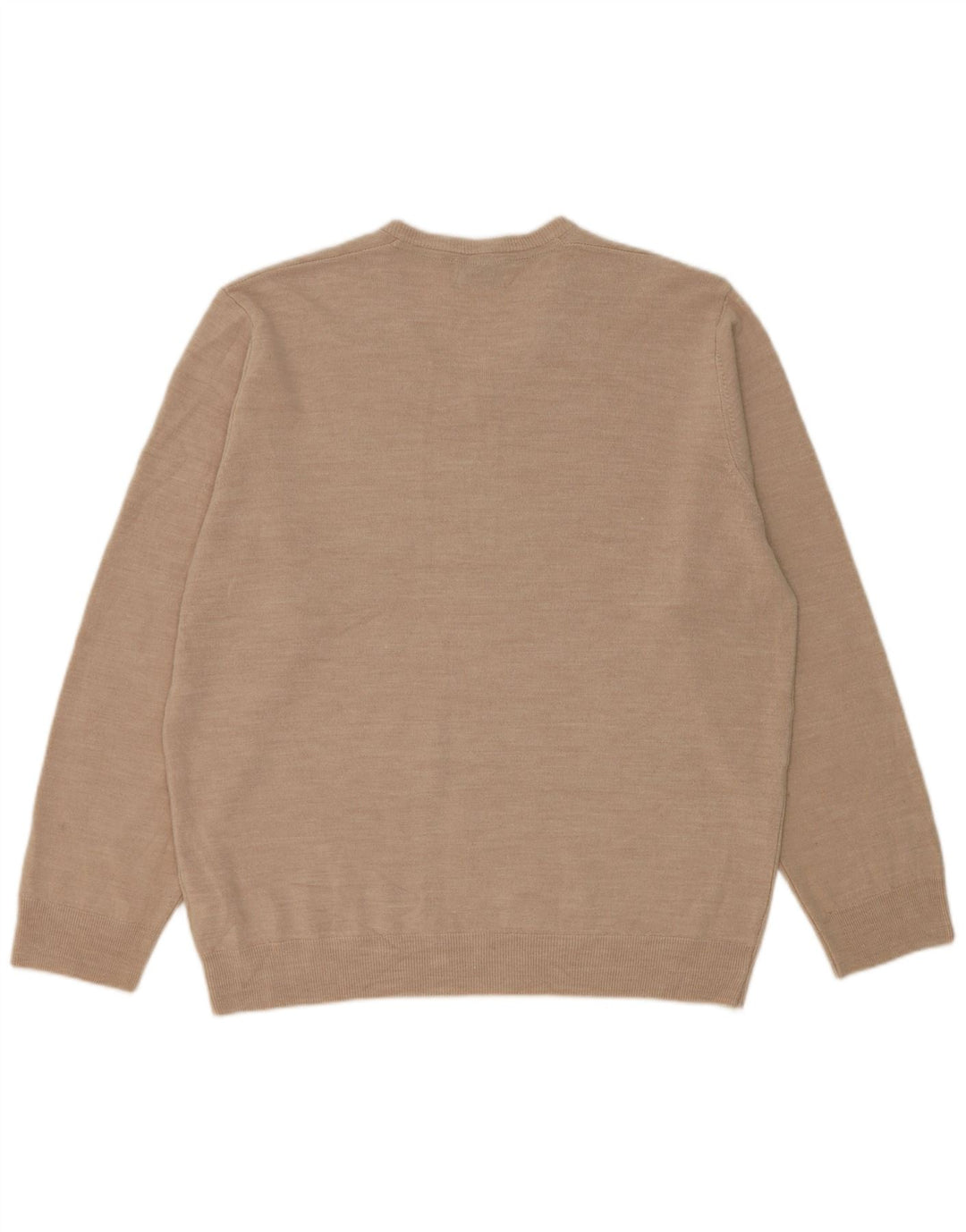 Marks & Spencer Męski sweter o regularnym kroju z dekoltem w kształcie litery V, 2XL, beżowy, akrylowy