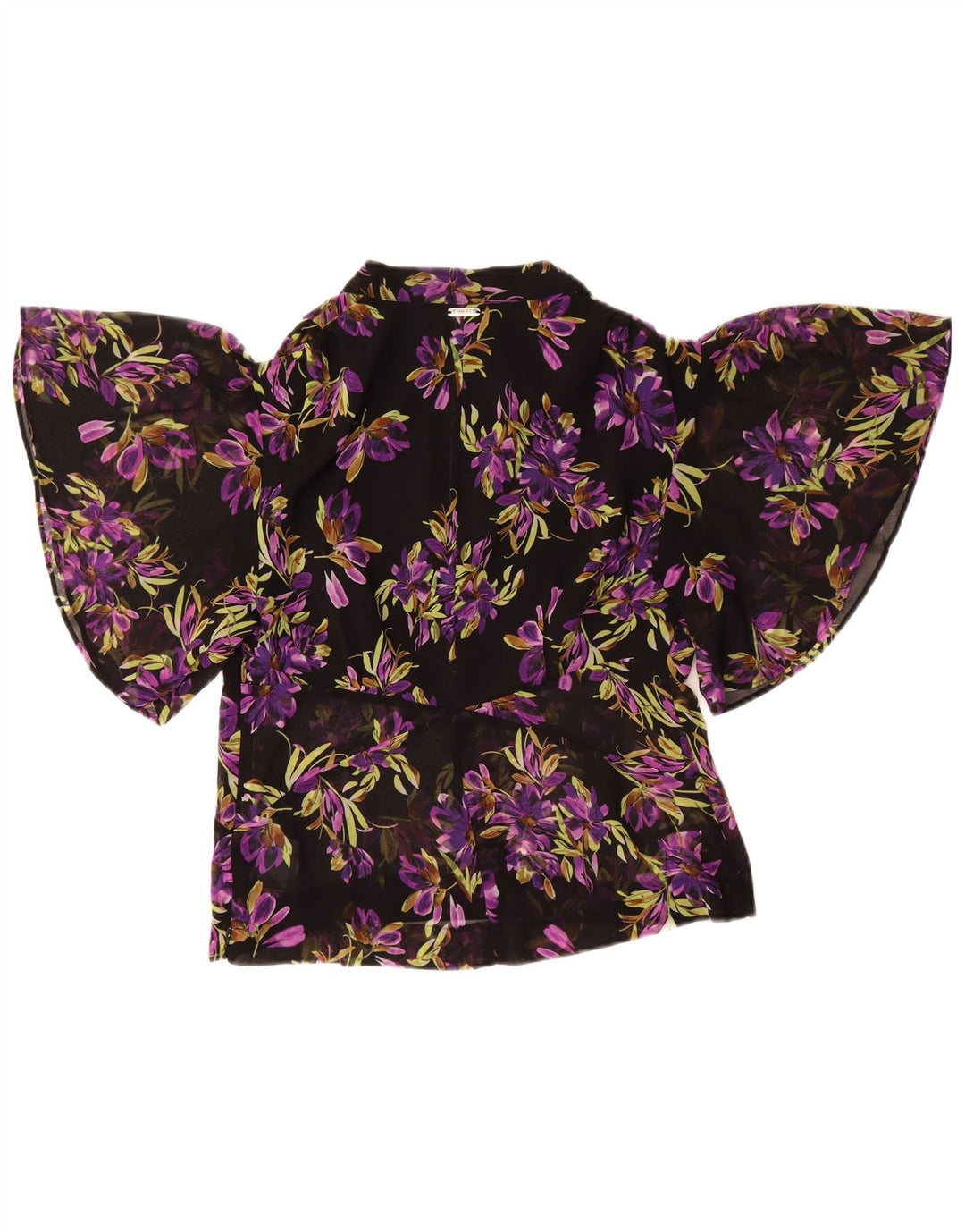 Damska bluzka Guess Batwing Top UK 8, mała czarna w kwiaty, poliester