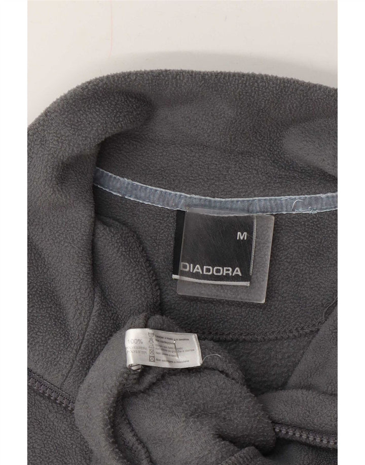 Męski sweter polarowy Diadora z zamkiem błyskawicznym, średnioszary poliester