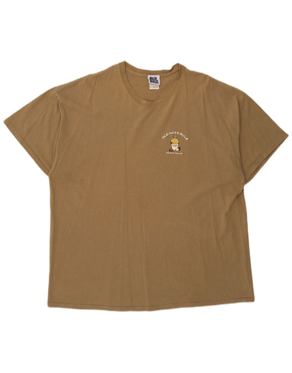 Męska koszulka z grafiką Old Guys Rule, bawełniana, khaki, 2XL