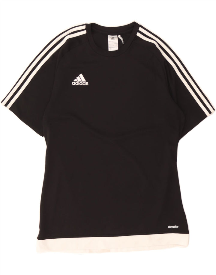 ADIDAS Mens Climalite T-Shirt Top Medium Black Colourblock Polyester Vintage Adidas and Second-Hand Adidas from Messina Hembry 