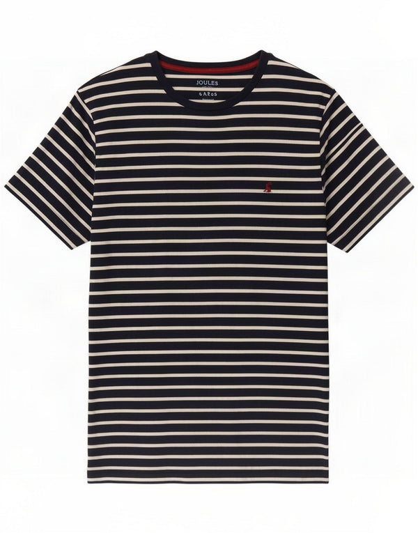 Joules Womens T-Shirt Top UK 16 Large Navy Blue Striped Cotton