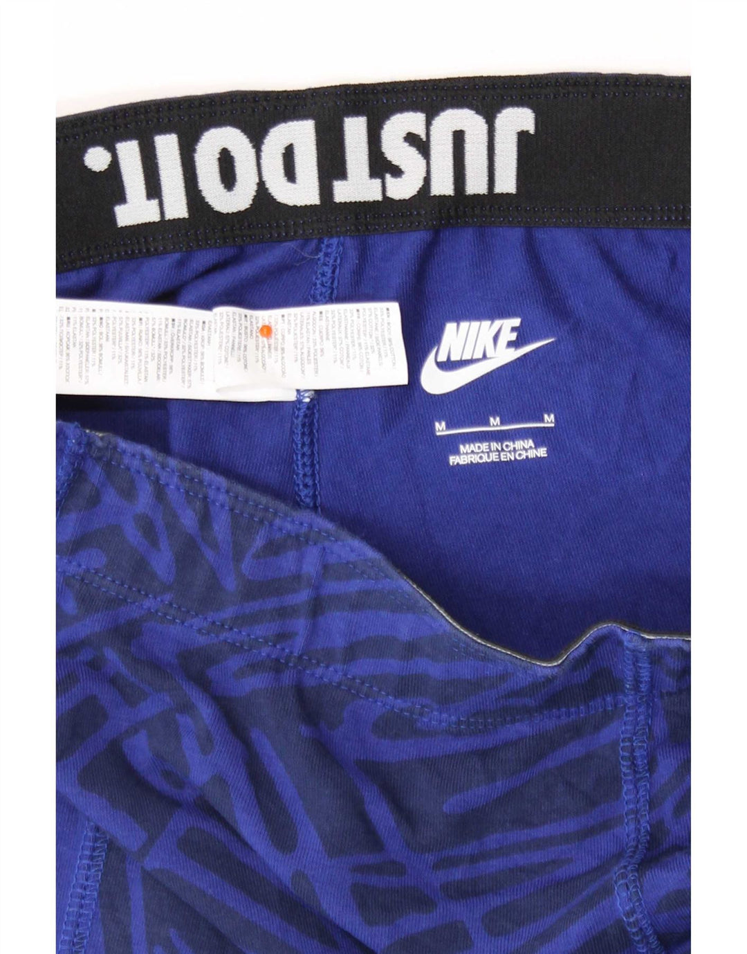Legginsy damskie Nike UK 12 Średnioniebieskie geometryczne bawełniane