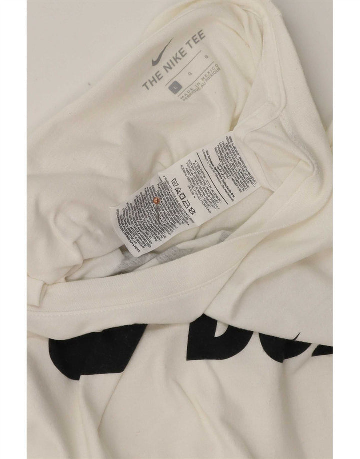Męski T-shirt z grafiką Nike, duży, biały, bawełniany