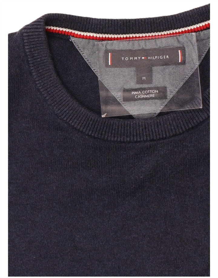 Męski sweter z okrągłym dekoltem Tommy Hilfiger, średni granatowy, bawełniany