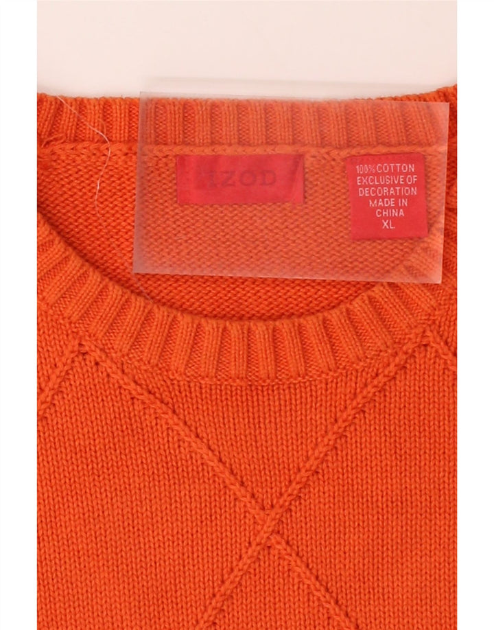 IZOD Mens Crew Neck Jumper Sweater XL Orange Cotton Vintage Izod and Second-Hand Izod from Messina Hembry 