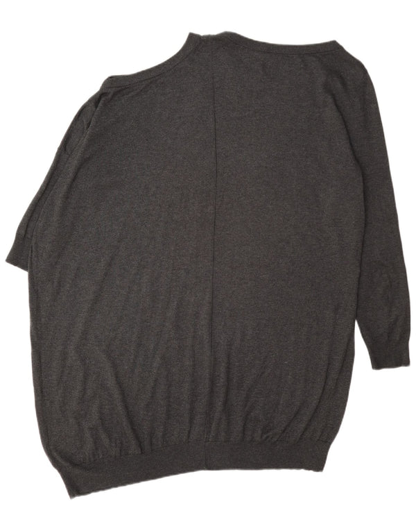 Damski sweter All Saints z długim rękawem i dekoltem w łódkę, UK 10, mały, szary