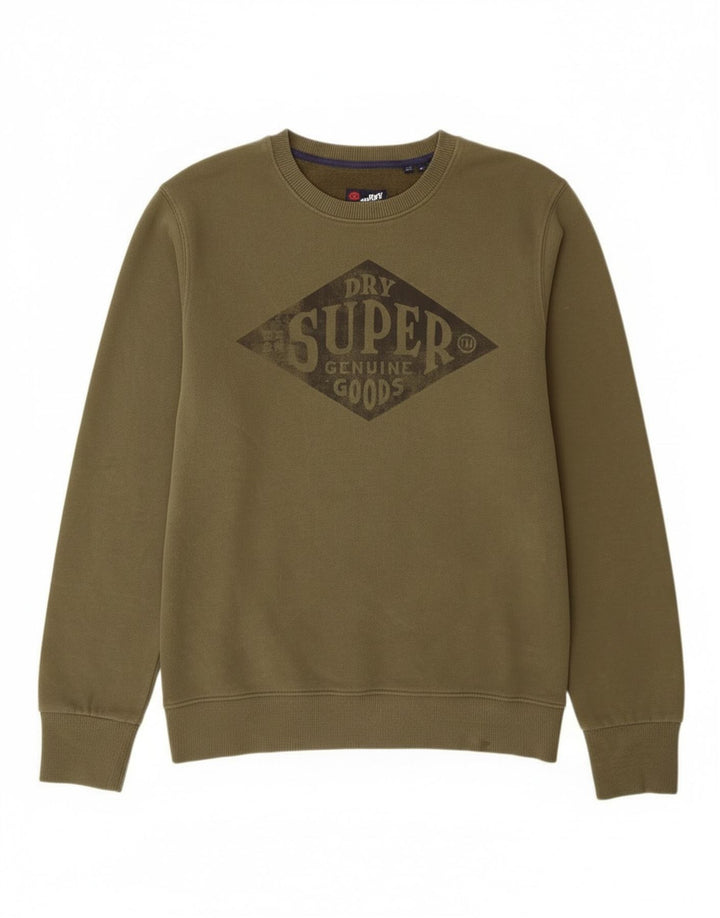 Męski sweter z grafiką Superdry XL, bawełniany khaki