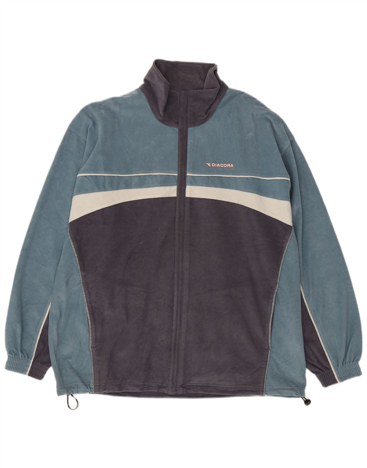 Męska kurtka polarowa Diadora UK 42 XL Niebieski poliester z blokami kolorów