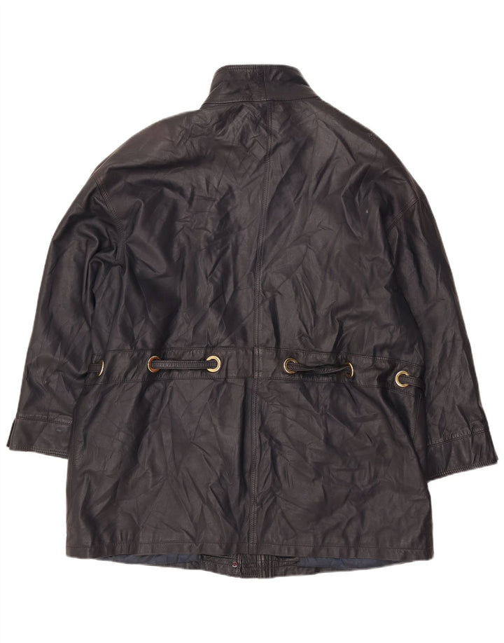 Damska kurtka skórzana PER ME UK 22 2XL Czarna skóra