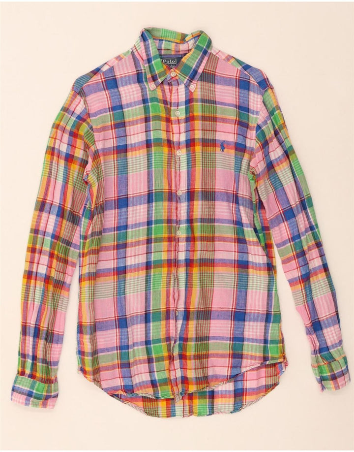 Koszula męska Polo Ralph Lauren o dopasowanym kroju, mała, wielokolorowa lniana krata