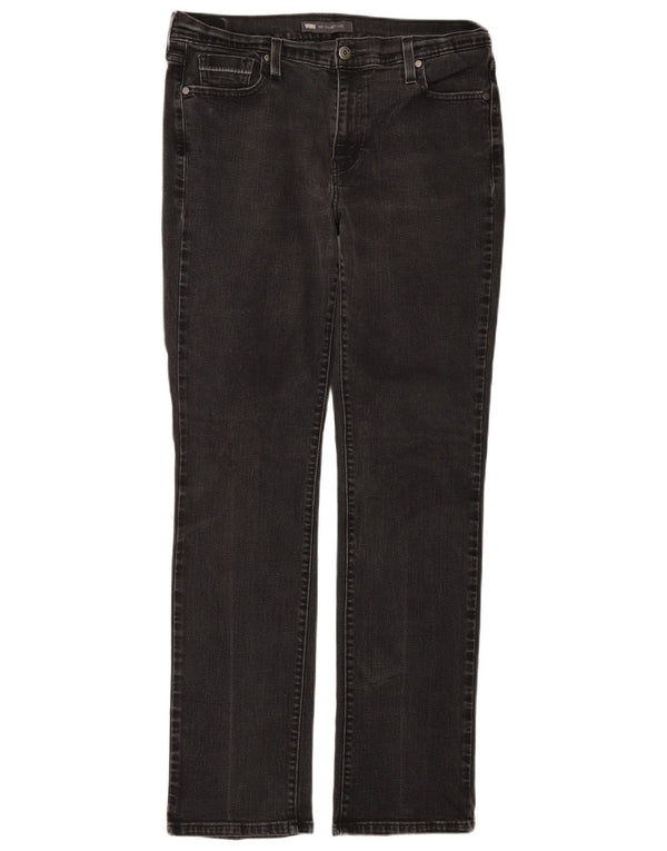 LEVI'S Damskie proste dżinsy 505 z wysokim stanem IT 14 XL W32 L34 Czarna bawełna