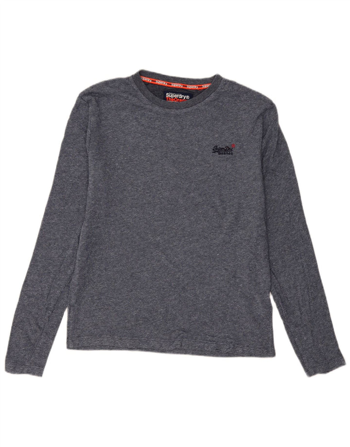 Męski top Superdry z długim rękawem, średnioniebieski, bawełniany