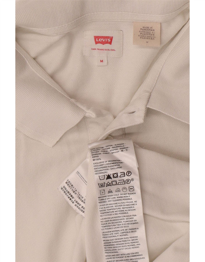 Męska koszulka polo LEVI'S, średnia biała bawełna