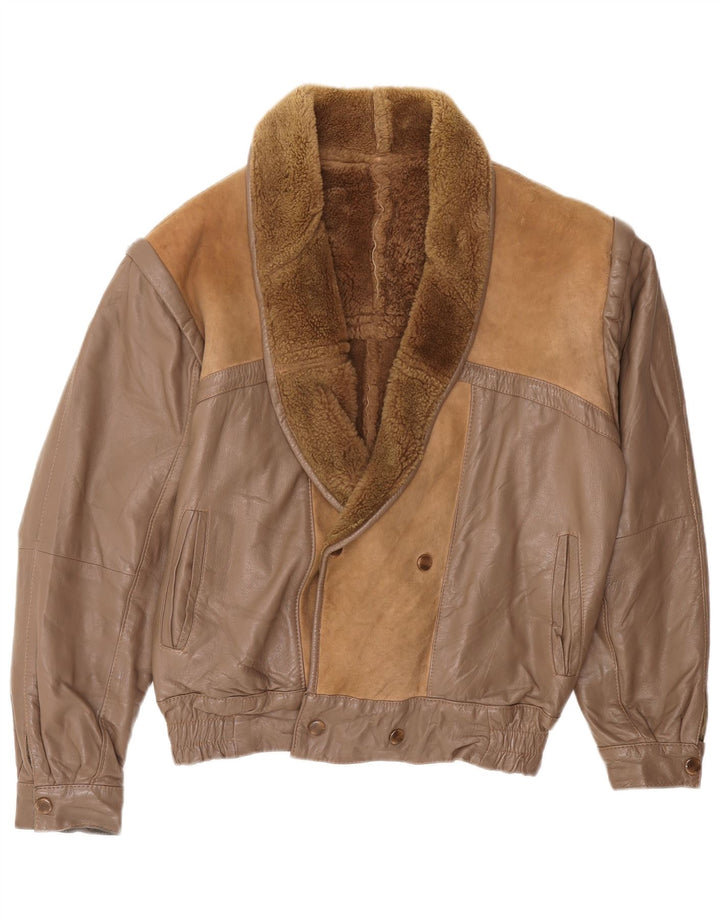 Męska kurtka bomberka w stylu vintage IT 52 XL brązowa