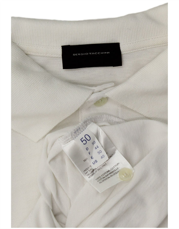 Męska koszulka polo Sergio Tacchini IT 50, średnia biała bawełna