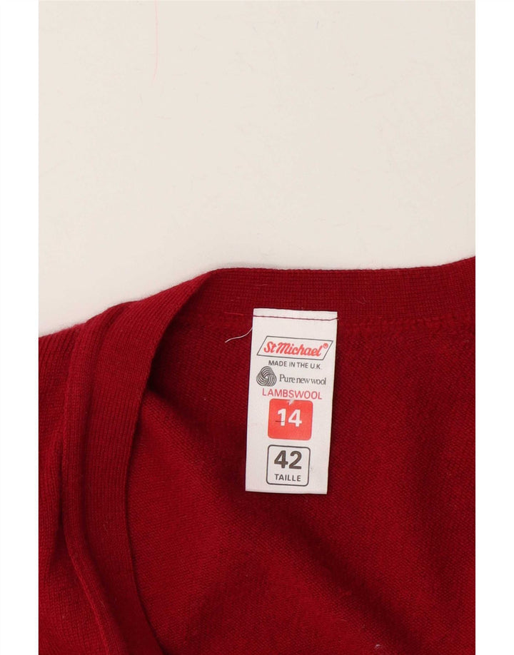 Sweter damski St Michael UK 14, duża, bordowa wełna