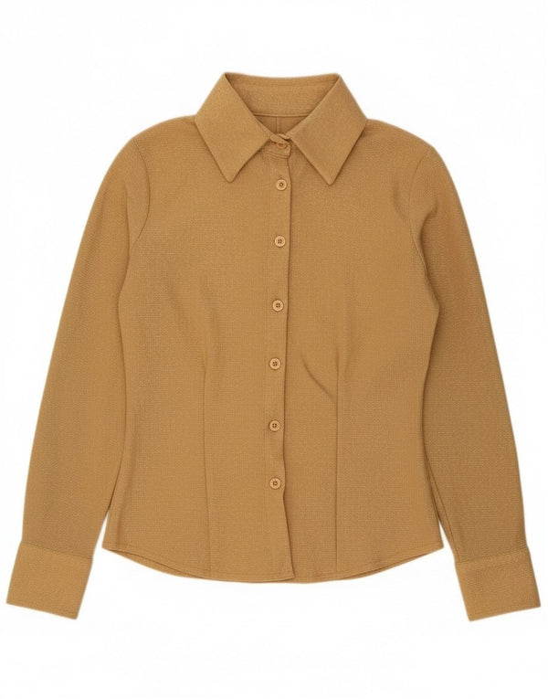 Koszula damska vintage UK 10 Small Gold Poliester