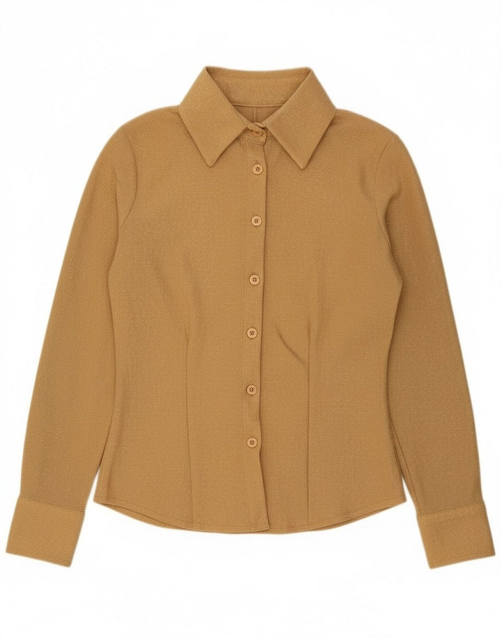 Koszula damska vintage UK 10 Small Gold Poliester