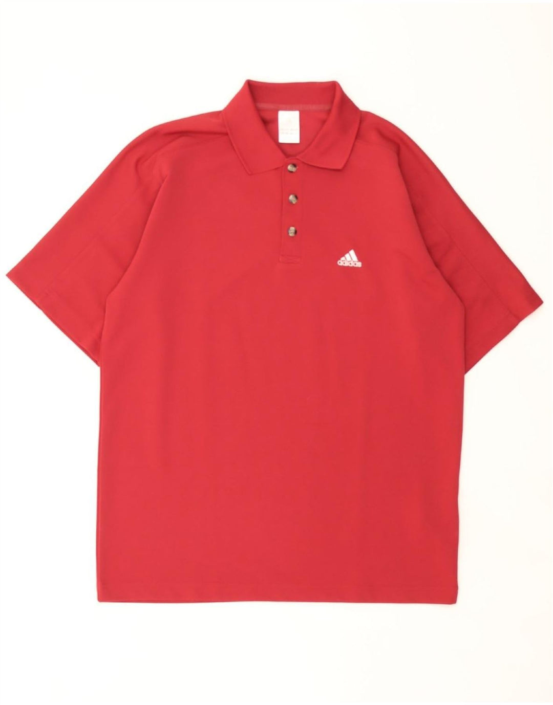 ADIDAS Mens Polo Shirt Large Red Polyester Vintage Adidas and Second-Hand Adidas from Messina Hembry 