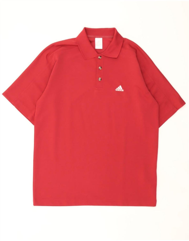 ADIDAS Mens Polo Shirt Large Red Polyester Vintage Adidas and Second-Hand Adidas from Messina Hembry 
