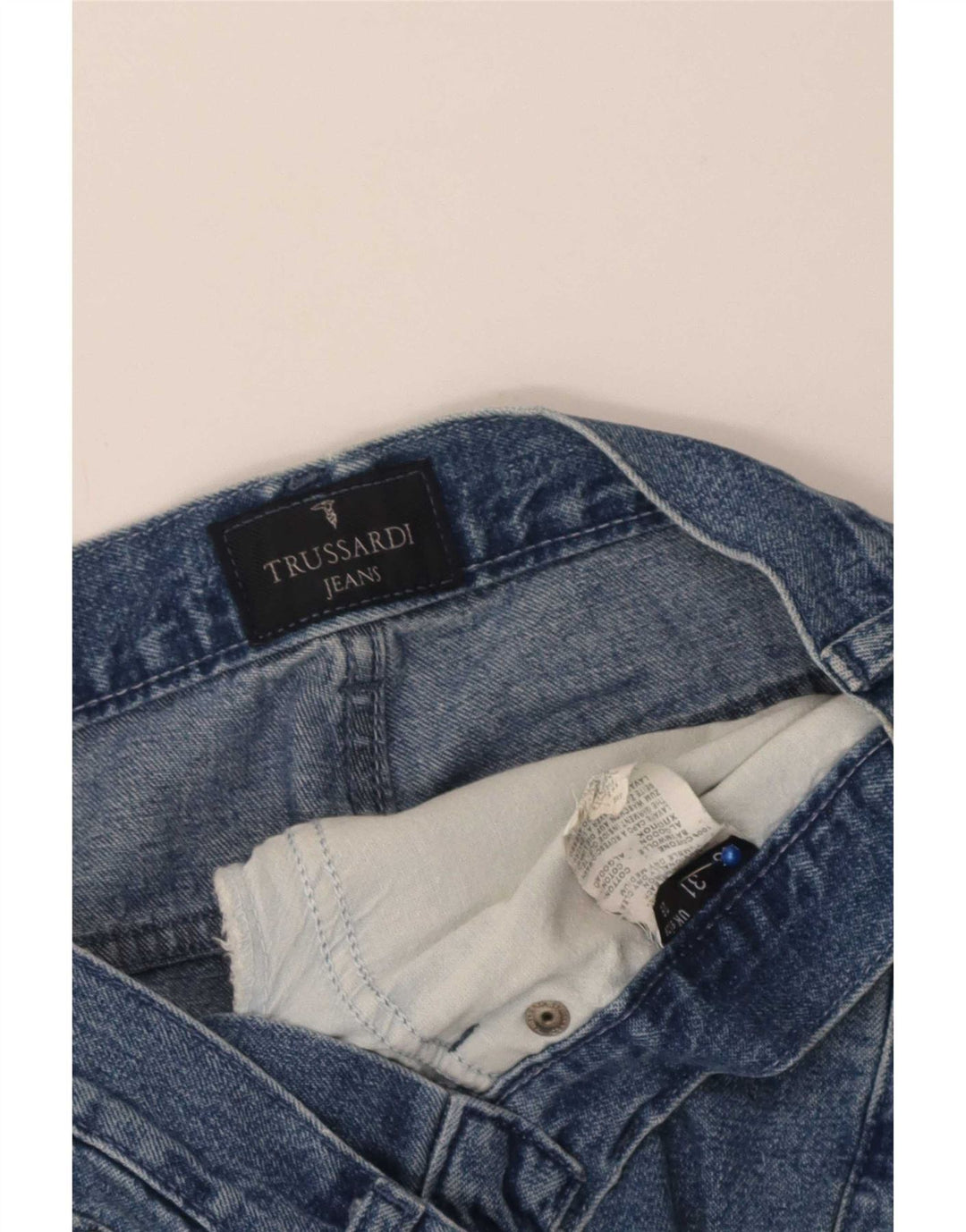 Damskie proste dżinsy Trussardi W29 L33 Niebieskie bawełniane