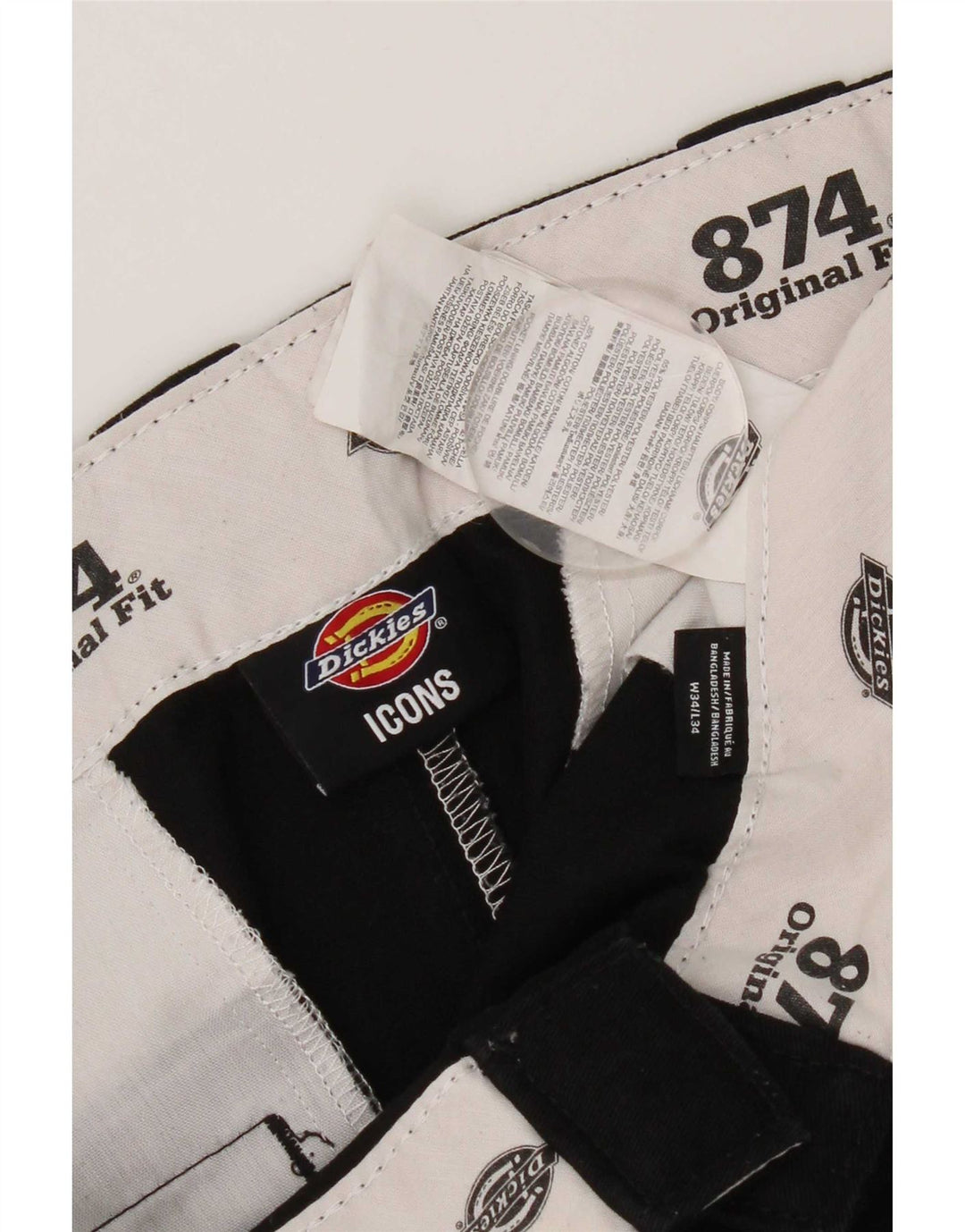 Męskie proste spodnie chino Dickies W34 L34 Czarny poliester