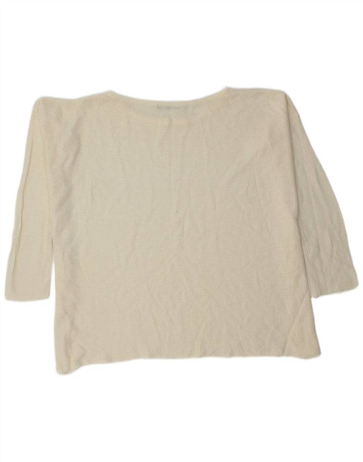 Damski sweter oversize Zara z dekoltem w łódkę UK 14, średni złamanej bieli