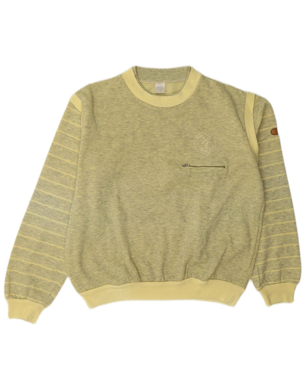 Sweter męski w stylu vintage, duży, w żółte paski