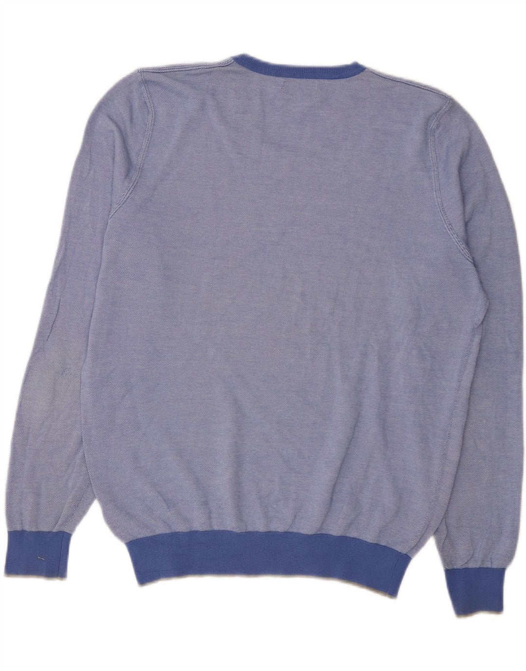 Męski sweter Massimo Dutti z dekoltem w kształcie litery V, duży, niebieski, bawełniany