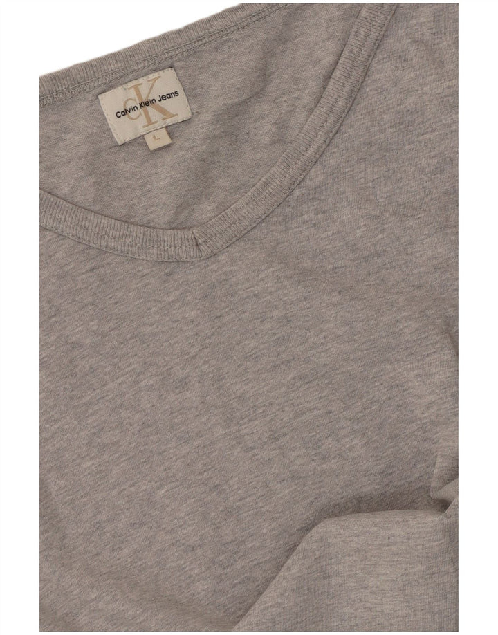 Męski T-shirt Calvin Klein Jeans, duży, szary, nakrapiany