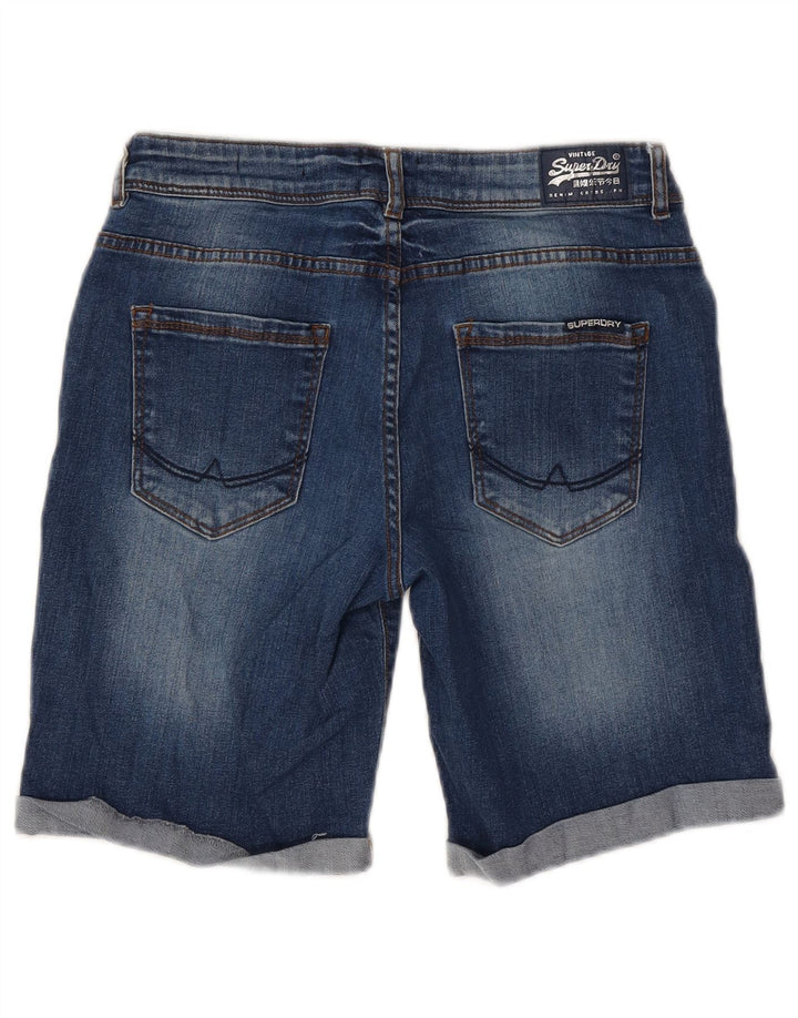 Damskie spodenki jeansowe SUPERDRY W30 Średni niebieski, bawełniany