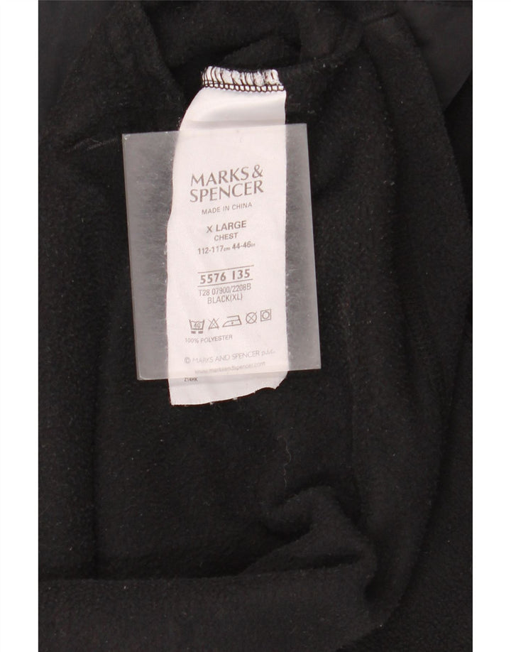 Męska kurtka polarowa Marks & Spencer UK 42 XL, czarny, poliester z blokami kolorów