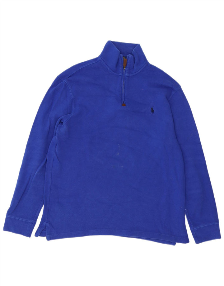 Męski sweter zapinany na zamek Polo Ralph Lauren, średni niebieski