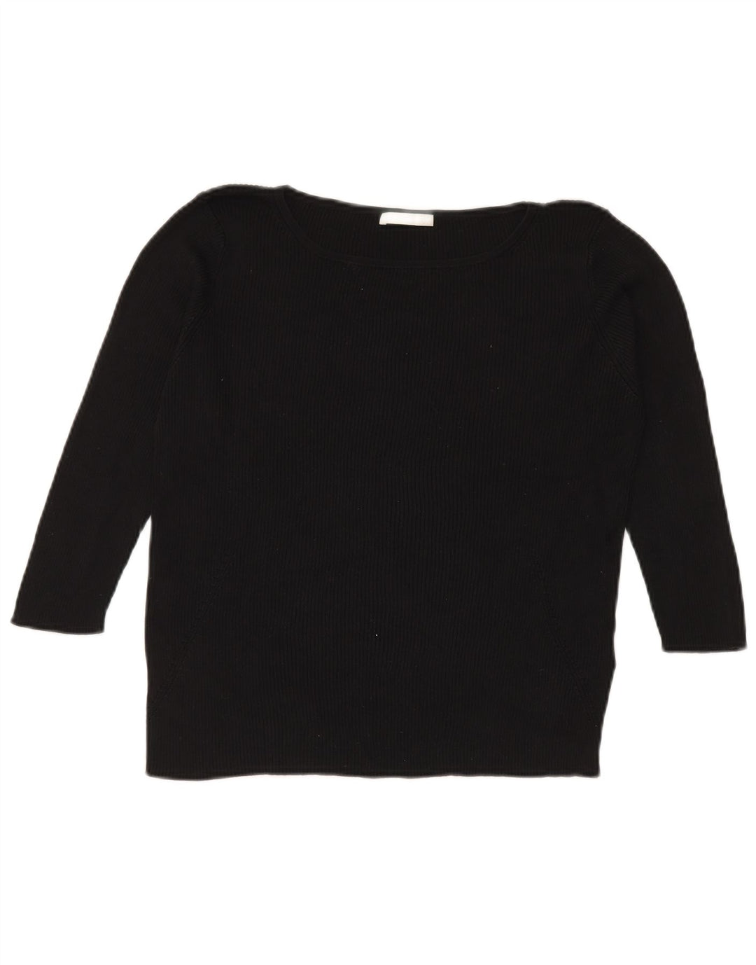 Marks & Spencer Damski top z rękawem 3/4, UK 18 XL, czarny jedwab