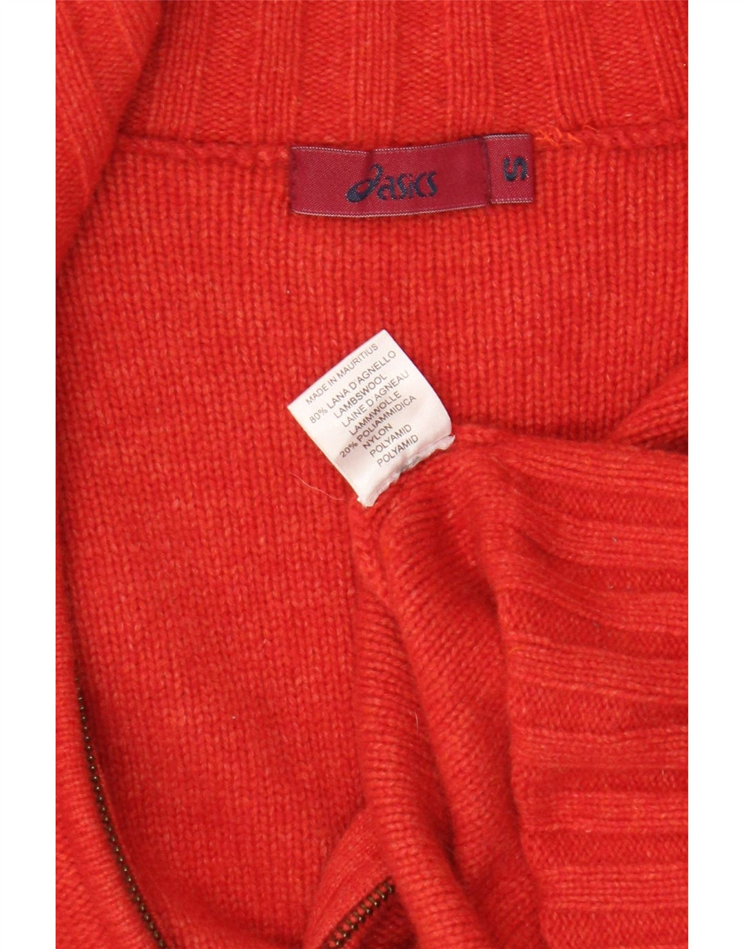 Damski sweter rozpinany Asics UK 10 Small Red Colourblock Wełna owcza