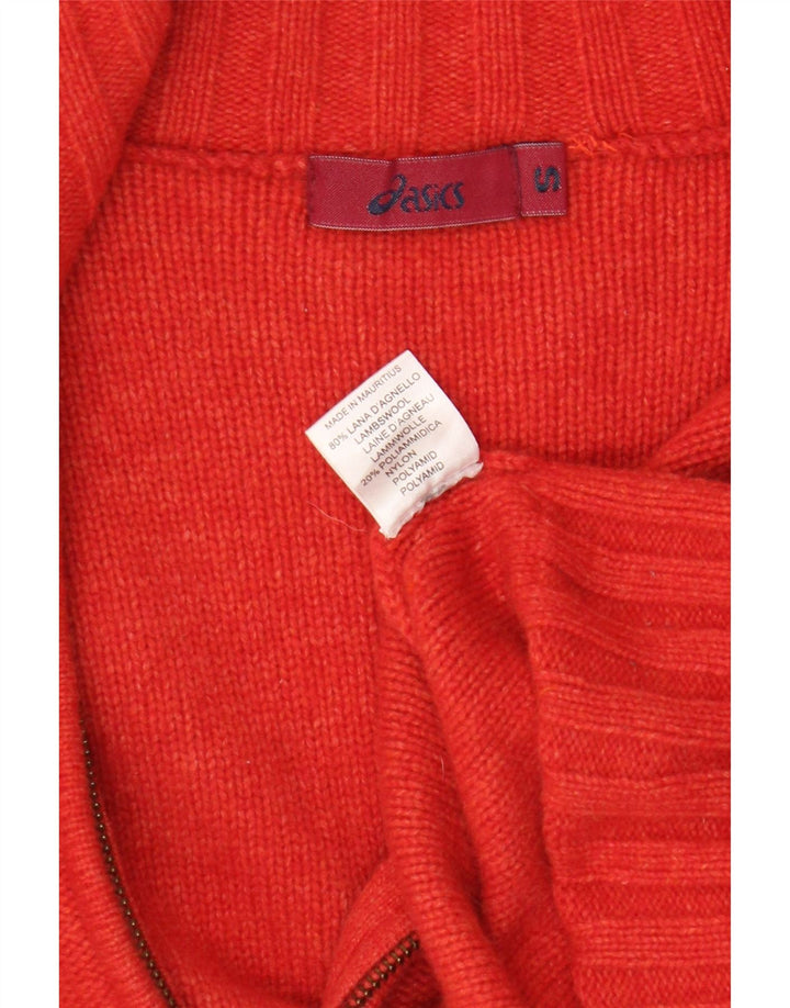 Damski sweter rozpinany Asics UK 10 Small Red Colourblock Wełna owcza