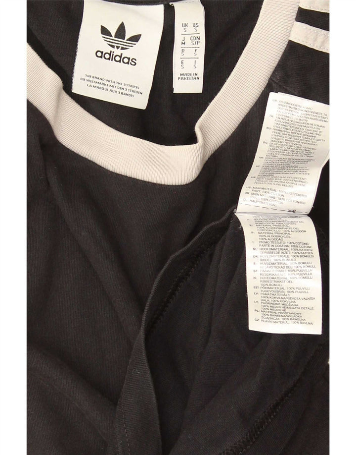 Adidas Męska Koszulka Top Mała Czarna Bawełna