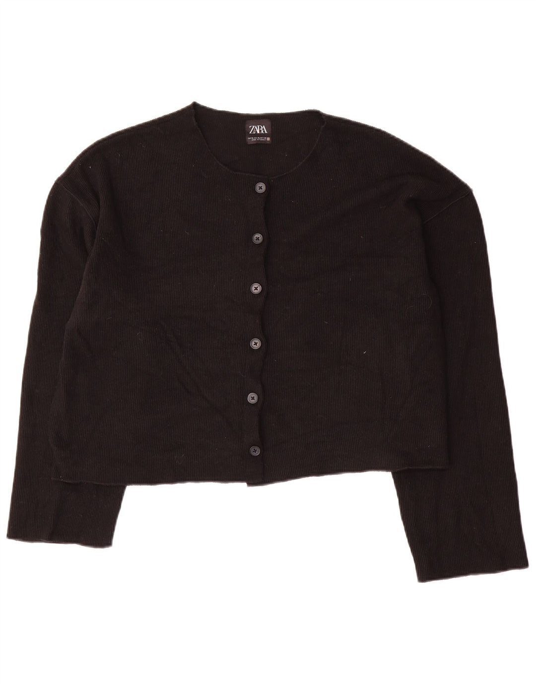 Sweter damski Zara Crop Cardigan UK 18 XL, czarny poliester